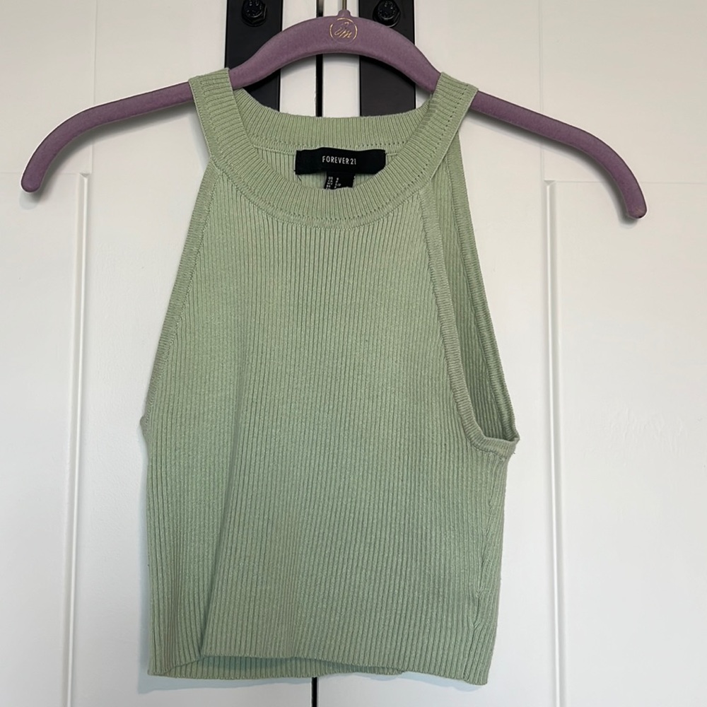 Forever 21 Ribbed Knit Mock Neck Crop Top
